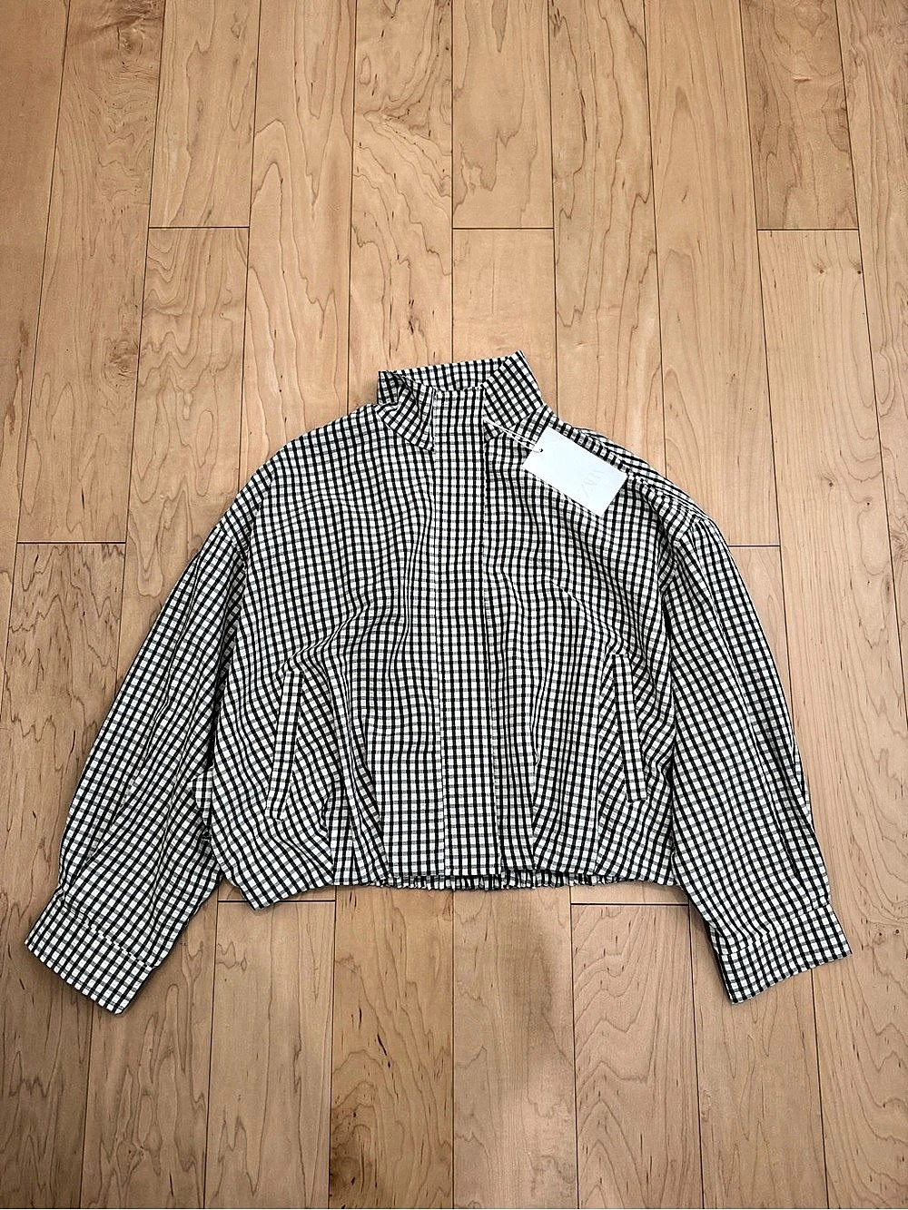 ZARA Plaid Funnelneck jacket